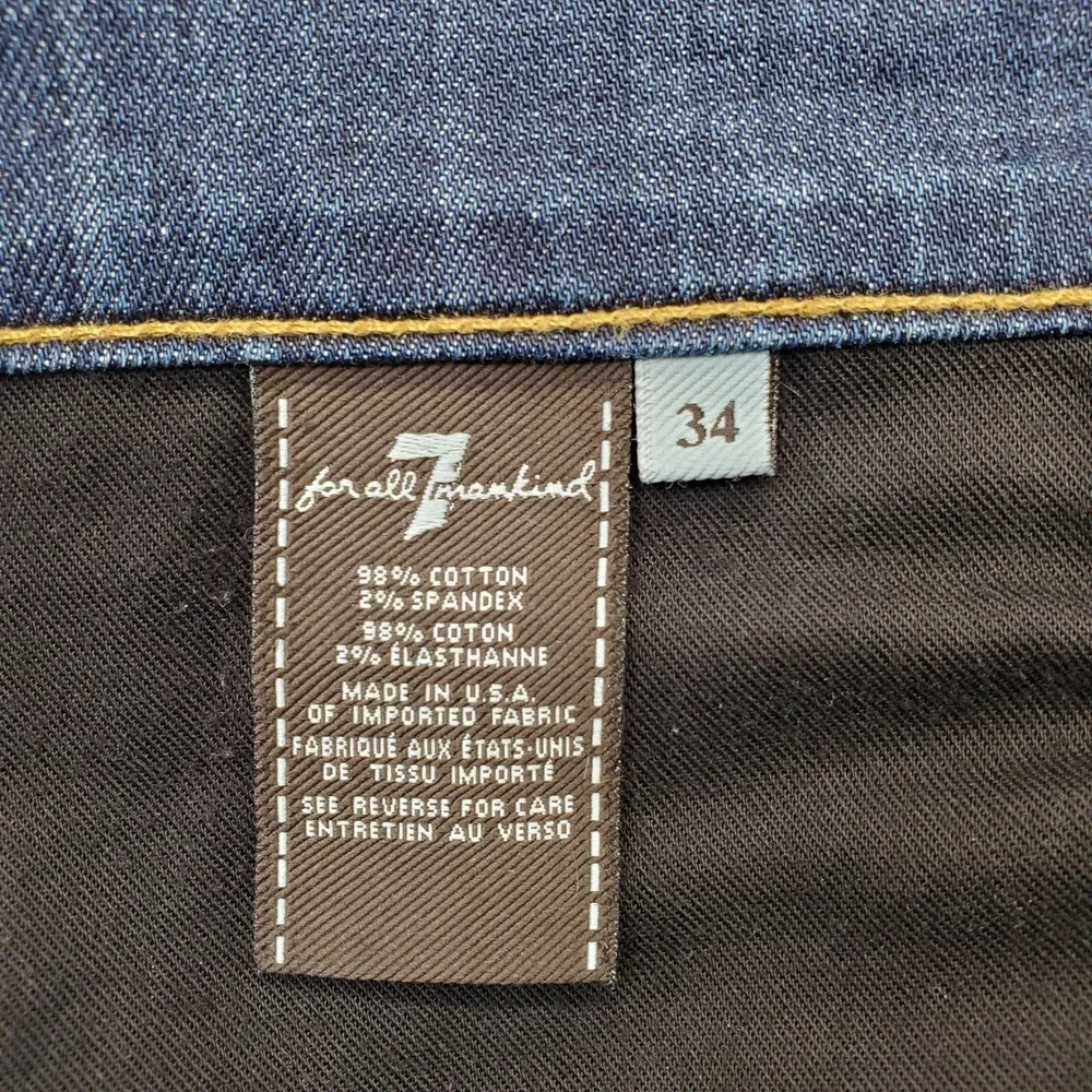 7 For All Mankind Carsen Jeans Mens 34 Blue Denim Distressed Modern Straight Leg